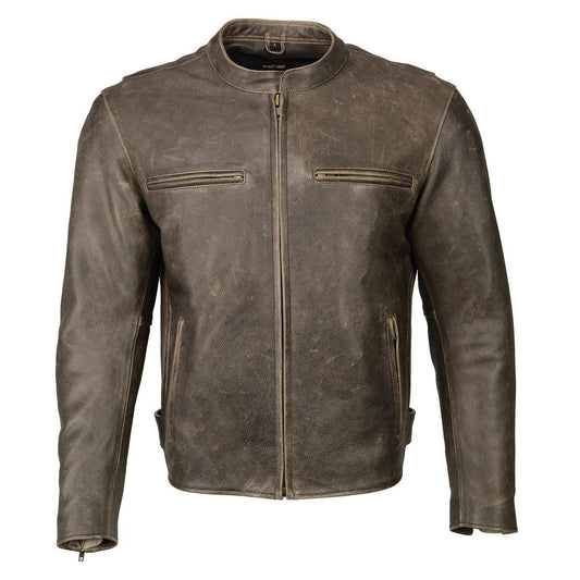 Milwaukee Leather MLM1503 Men's Distress Brown ‘Racer’ Vented Moto Jacket