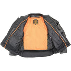 Milwaukee Leather MLM1504 Men's ‘The Skelly Racer’ Black Premium Moto Leather Jacket