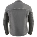 Milwaukee Leather MLM1504 Men's ‘The Skelly Racer’ Black Premium Moto Leather Jacket