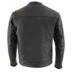 Milwaukee Leather MLM1506 Men's Black Premium Leather Motorcycle Jacket w/ Utility Pockets Cool-Tec Leather Treatement