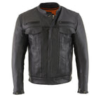 Milwaukee Leather MLM1506 Men's 'Cool-Tec' Black Leather Jacket with Utility and Gun Pockets - Milwaukeee Leather Mens Leather Jackets