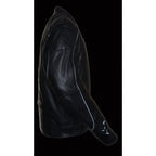 Milwaukee Leather MLM1510 Mens Black Leather Scooter Jacket with Reflective Skull - Milwaukee Leather Mens Leather Jackets