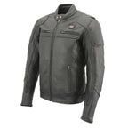 Milwaukee Leather MLM1526 Men's Black 'Cool-Tec' Leather Sporty Scooter Jacket