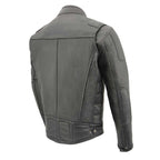 Milwaukee Leather MLM1526 Men's Black 'Cool-Tec' Leather Sporty Scooter Jacket