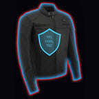 Milwaukee Leather MLM1526 Men's Black 'Cool-Tec' Leather Sporty Scooter Jacket