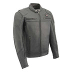 Milwaukee Leather MLM1526 Men's Black 'Cool-Tec' Leather Sporty Scooter Jacket