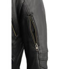 Milwaukee Leather MLM1515 Men's 'Triple Stitch' Beltless Black Leather Moto Jacket