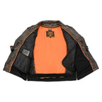 Milwaukee Leather MLM1515 Men's 'Triple Stitched' Beltless Distressed Brown Leather Jacket