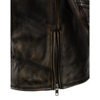 Milwaukee Leather MLM1515 Men's 'Triple Stitched' Beltless Distressed Brown Leather Jacket