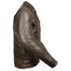Milwaukee Leather MLM1522 Mens Retro Brown Leather Motorcycle Jacket with Gun Pockets - Milwaukee Leather Mens Leather Jackets