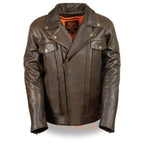 Milwaukee Leather MLM1522 Mens Retro Brown Leather Motorcycle Jacket with Gun Pockets - Milwaukee Leather Mens Leather Jackets