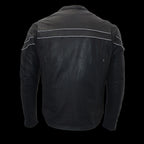 Milwaukee Leather MLM1525 Men's ‘Crossover’ Black Leather Lightweight MC Jacket
