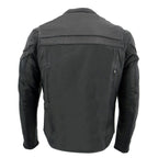 Milwaukee Leather MLM1526 Men's Stay Cool Black Premium Leather Sporty Motorcycle Jacket w/ Cool-Tec Leather Treatement