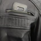 Milwaukee Leather MLM1545 Men's Quilted Pattern Triple Vent Black Leather Scooter Jacket