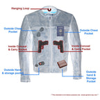 Milwaukee Leather MLM1550 Men's Vented Black-Beige Distressed Leather Scooter Jacket