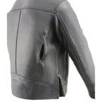 Milwaukee Leather MLM1551-BLACK Men's Black 'Cool-Tec' Leather Sporty Scooter Jacket