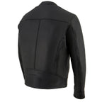 Milwaukee Leather MLM1551 Men's Black Lightweight Premium Leather Motorcycle Jacket w/ Cool-Tec Leather Treatement