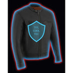 Milwaukee Leather MLM1551-BLACK Men's Black 'Cool-Tec' Leather Sporty Scooter Jacket