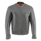 Milwaukee Leather MLM1551-BLACK Men's Black 'Cool-Tec' Leather Sporty Scooter Jacket