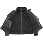 Milwaukee Leather MLM1552 Men's Black Leather ‘Utility Pocket’ Vented Jacket with Removable Hoodie