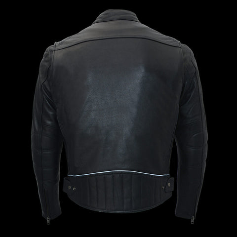 Milwaukee Leather MLM1560 Men's Black Long Body and Vented Motorcycle Leather Jacket