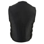Milwaukee Leather MLM3500 Men's Swat Style Rider Leather Vest w/ Single Panel Back for Club Patches