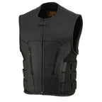 Milwaukee Leather MLM3500 Men's Swat Style Rider Leather Vest w/ Single Panel Back for Club Patches