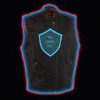 Milwaukee Leather MLM3502 Men's Black Premium Leather Motorcycle Rider Vest with Cool-Tec Leather Treatment Tech