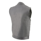 Milwaukee Leather MLM3514 Men's ‘Club Vest’ Black Leather Vest with Cool-Tec Technology