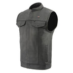 Milwaukee Leather MLM3524SET Men's Black Leather Club Vest with Heated and Cool Tec® Technology