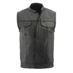 Milwaukee Leather MLM3524SET Men's Black Leather Club Vest with Heated and Cool Tec® Technology