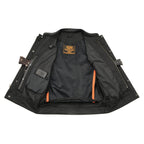 Milwaukee Leather MLM3524SET Men's Black Leather Club Vest with Heated and Cool Tec® Technology