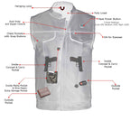 Milwaukee Leather MLM3524SET Men's All Season Black Premium Leather Motorcycle vest w/ Heated and Cool-Tec Technology