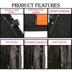 Milwaukee Leather MLM3540 Men's Distressed Brown 10 Pocket Leather Vest with Gun Pockets - Milwaukee Leather Mens Leather Vests