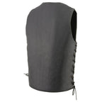 Milwaukee Leather MLM3541 Men's ’10-Pocket’ Black Leather Vest with Cool-Tec Technology