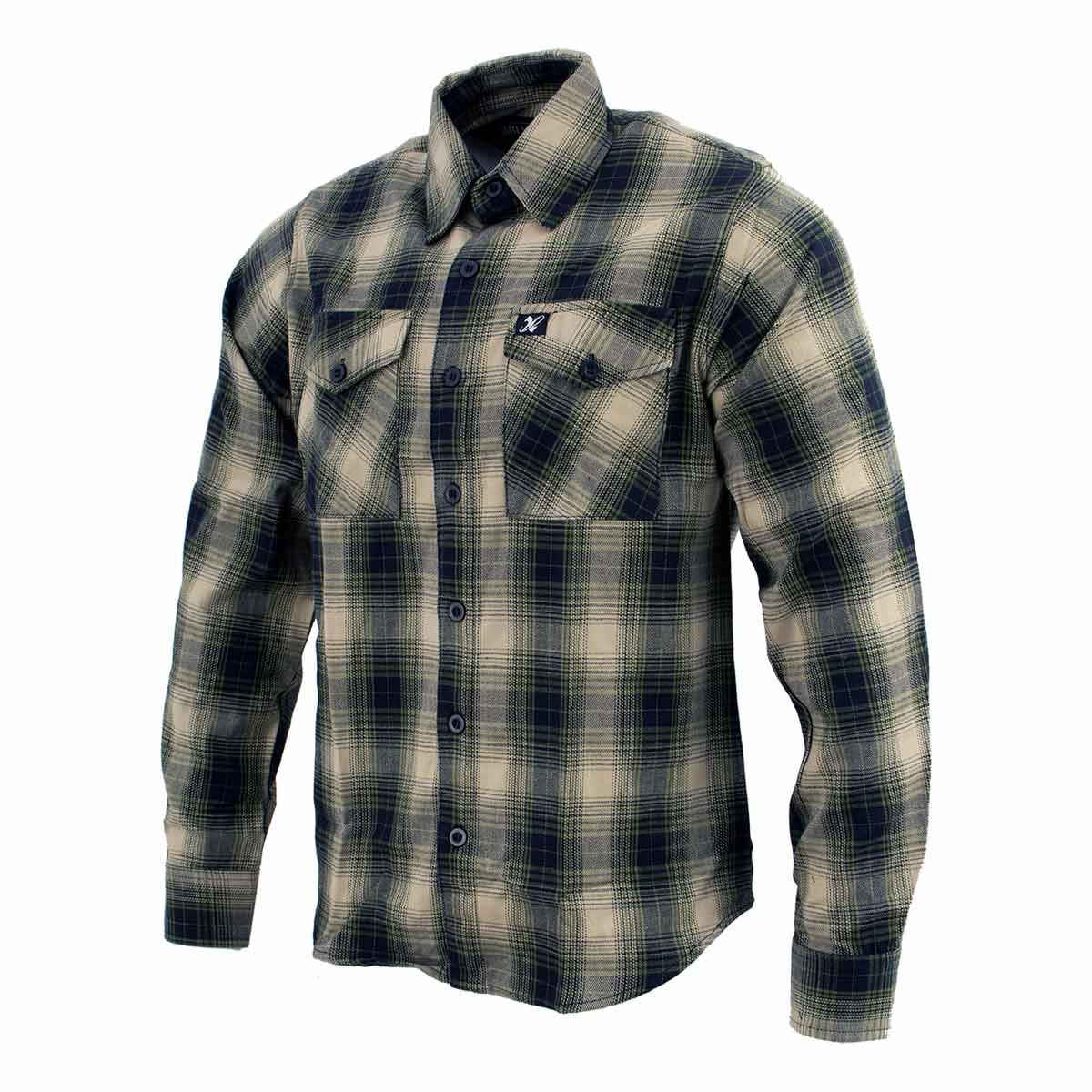 Milwaukee Leather MNG11649 Men's Grey with Black Long Sleeve Cotton Flannel Shirt