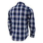 Milwaukee Leather MNG11650 Men's Blue and White Long Sleeve Cotton Flannel Shirt