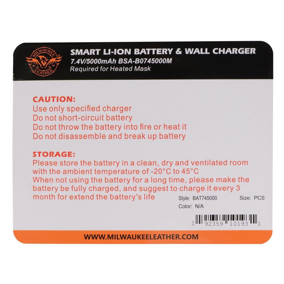 Milwaukee Leather MP7922FMSET Black 'Heated' Balaclava Covering Face, Head and Neck (Battery Pack Included)