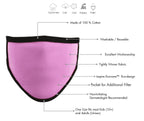 Milwaukee MP7924FM Ladies 'Black and PInk' 100 % Cotton Protective Face Mask with Optional Filter Pocket