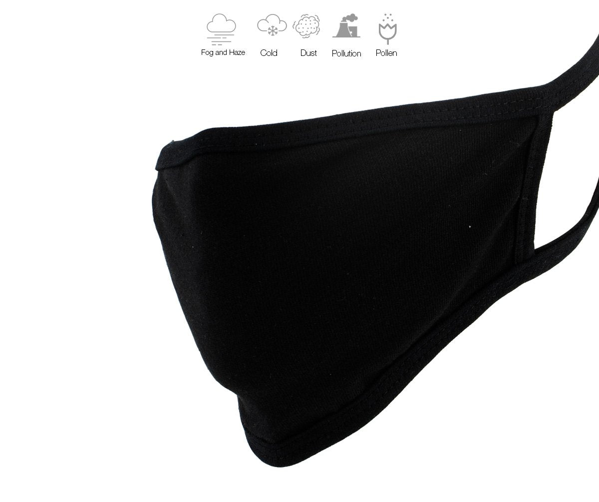 Milwaukee MP7924FM 'Solid Black' 100 % Cotton Protective Face Mask with Optional Filter Pocket