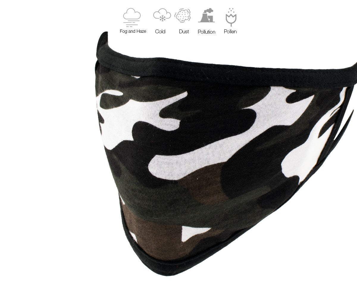 Milwaukee MP7924FM 'Camouflage Brown' 100 % Cotton Protective Face Maskwith Optional Filter Pocket