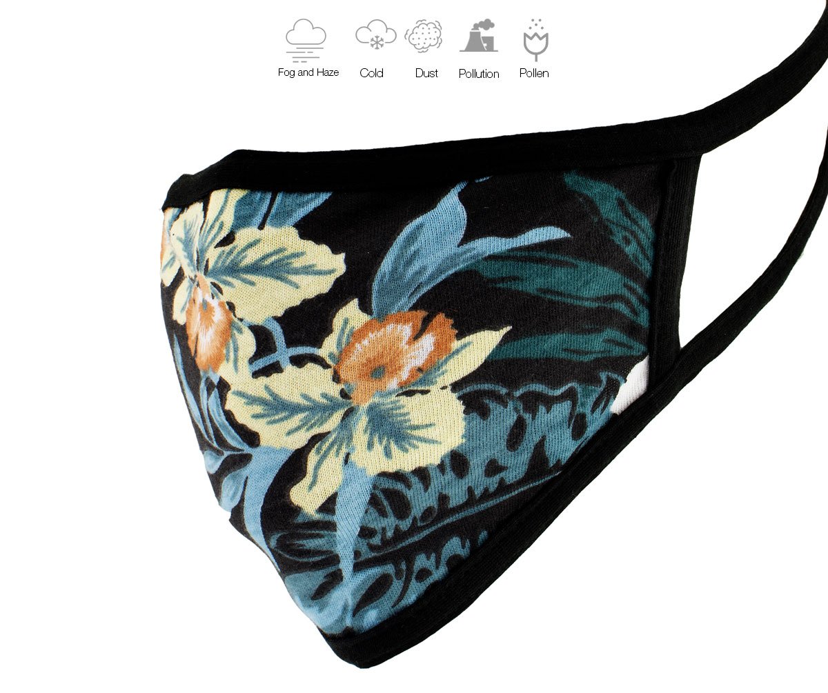 Milwaukee MP7924FM Ladies 'Floral Print' 100 % Cotton Protective Face Mask with Optional Filter Pocket