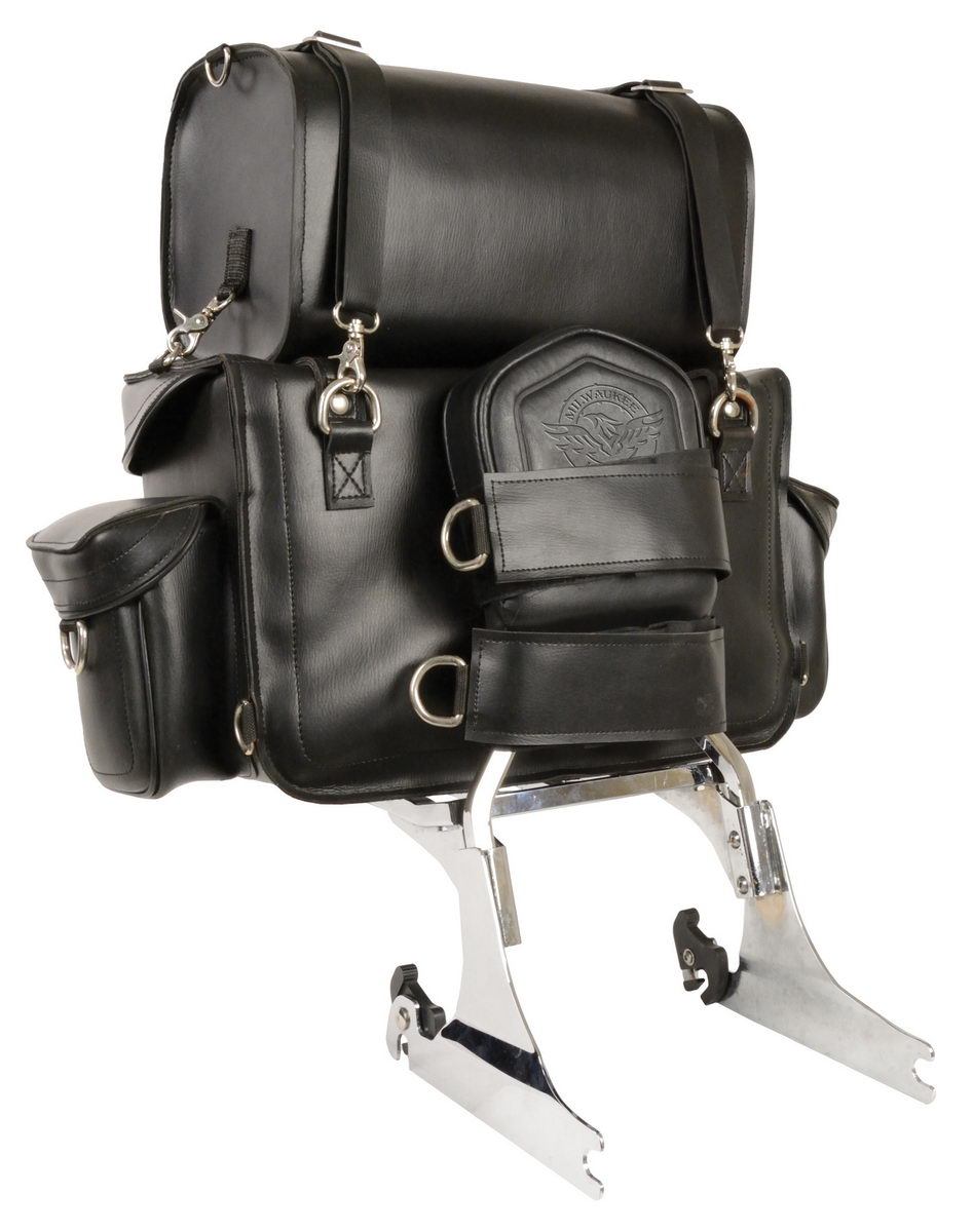 Milwaukee Performance MP8100 Black PVC 2-Piece Touring Pack Sissy Bar Bag