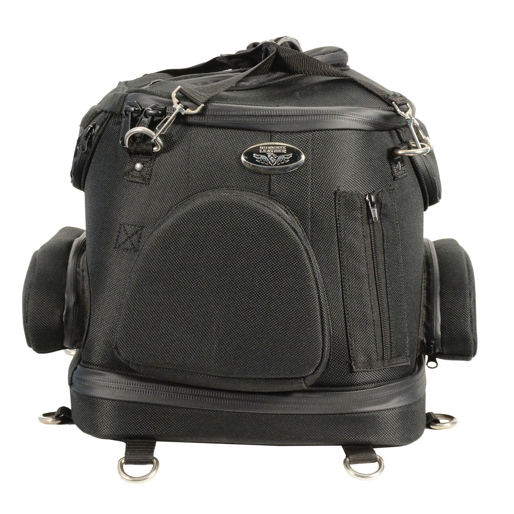 Milwaukee Performance MP8103 Black Heavy Duty Textile Motorcycle Pet Carrier Sissy Bar Bag