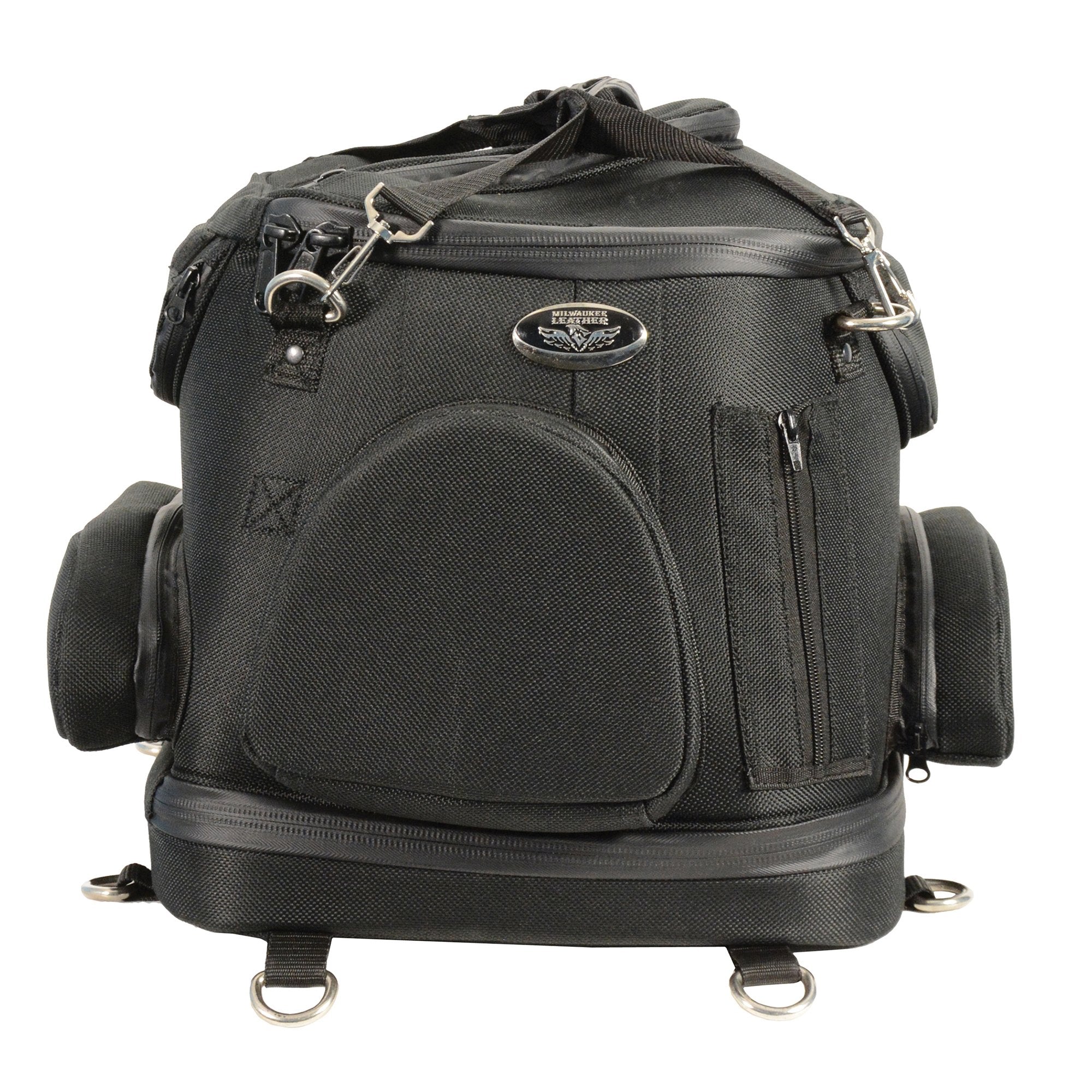 Milwaukee Performance MP8103 Black Heavy Duty Textile Motorcycle Pet Carrier Sissy Bar Bag