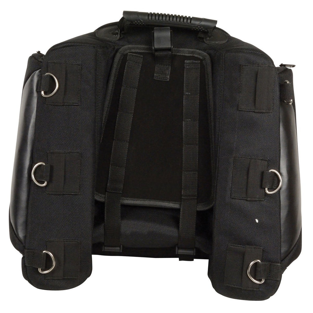 Milwaukee Performance MP8105 Black Textile Back Rack Sissy Bar Bag with 4 Outer Pockets
