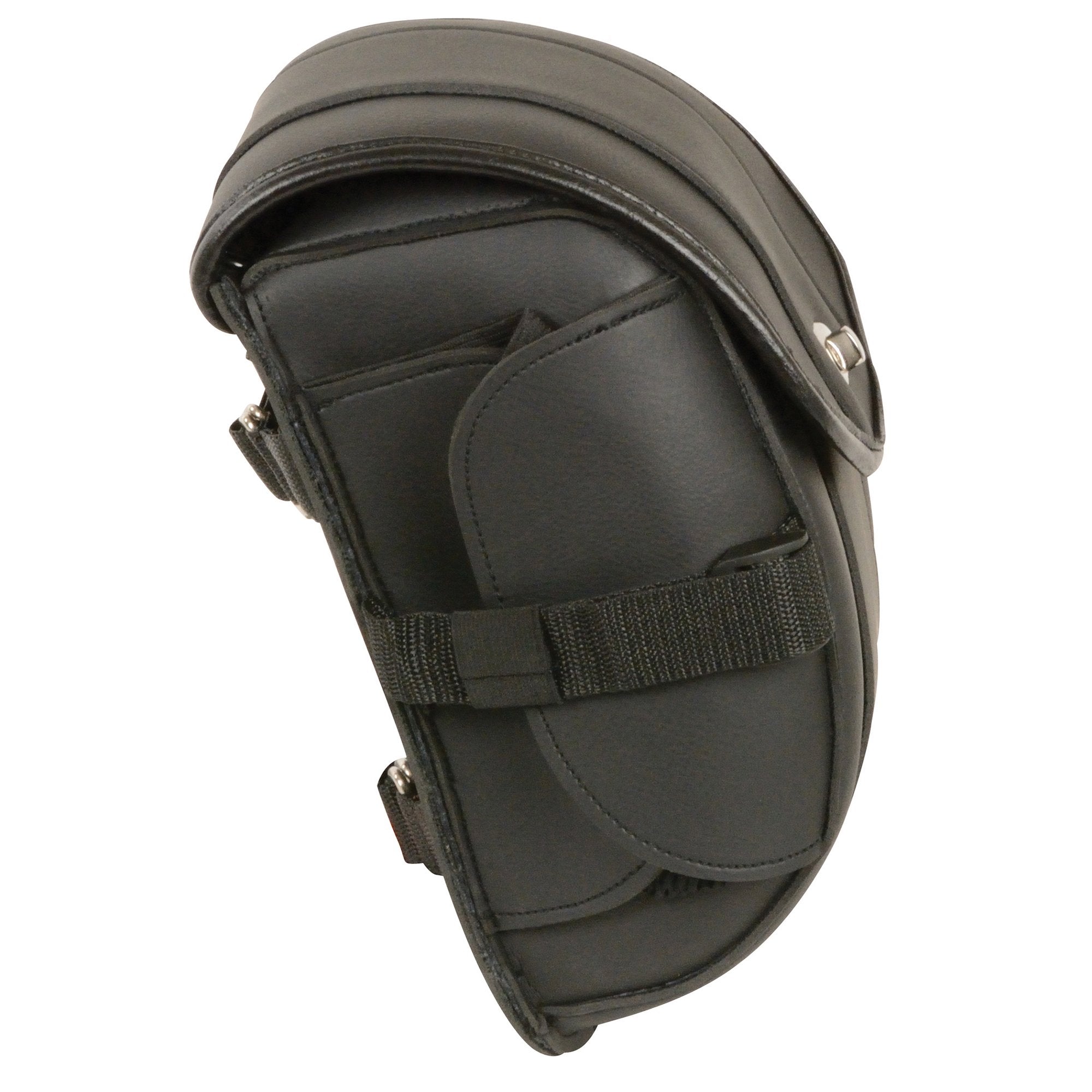 Milwaukee Leather MP8110 Black Small PVC Cruiser Style Turn Clasp and Zipper Sissy Bar Bag