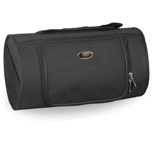 Milwaukee Leather MP8175 Medium Black Motorcycle Textile Roll Top Bag with Zipper Closure