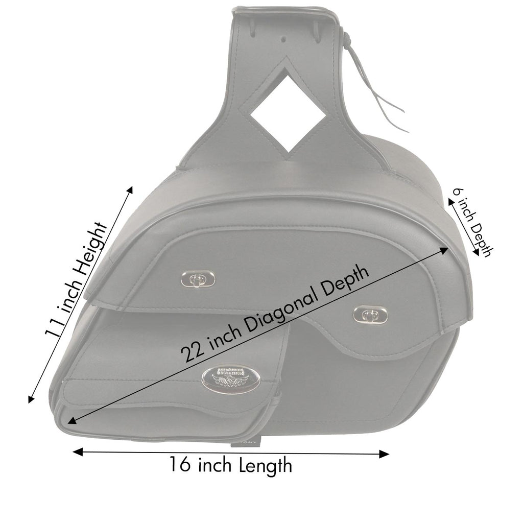 Milwaukee Performance MP8306 Black Large Cruiser Style Slant Throw Over Saddle Bags