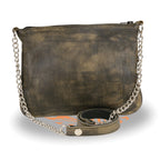 Milwaukee Leather MP8810 Women's Distress Brown Chain Strap Riveted Shoulder Bag with Gun Pocket